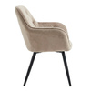 Krzesło welurowe pikowane | Ciemnobeżowe