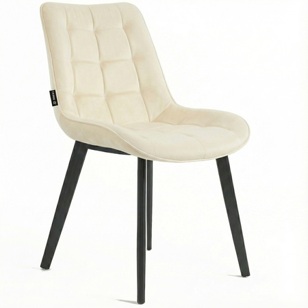 Krzesło welurowe | Jasnobeżowe