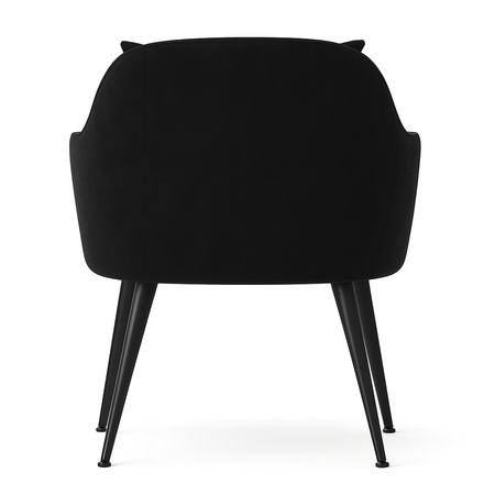 Krzesło welurowe z poduszką | Czarne