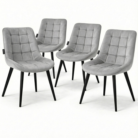 Krzesło welurowe | Jasnoszare