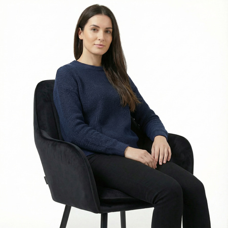 Krzesło welurowe z poduszką | Czarne | II Gatunek