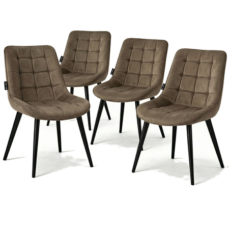 Krzesło welurowe | Ciemnobeżowe