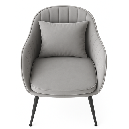 Krzesło welurowe z poduszką | Szare