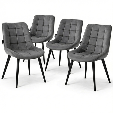 Krzesło welurowe | Szare