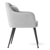 Krzesło welurowe z poduszką | Szare