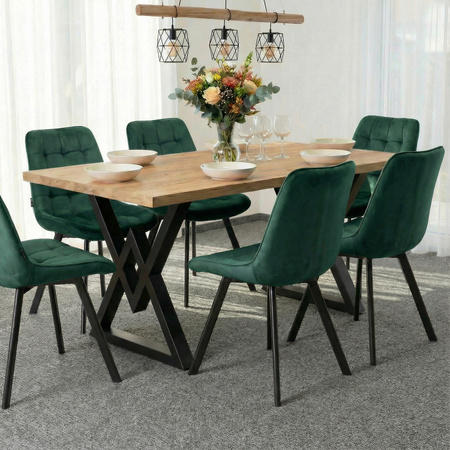 Krzesło welurowe | Ciemnozielone