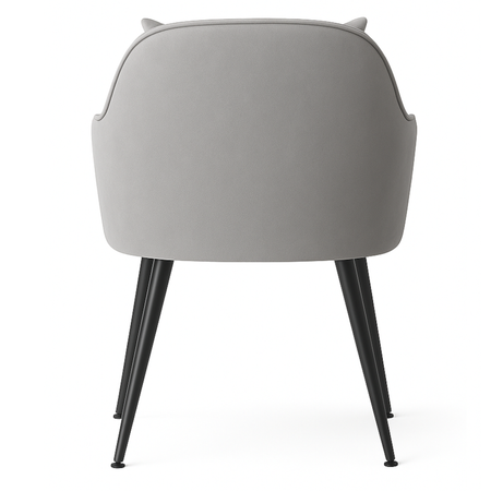 Krzesło welurowe z poduszką | Szare