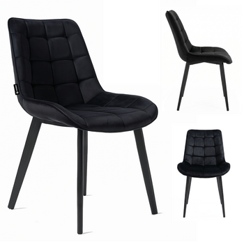 Krzesło welurowe | Czarne