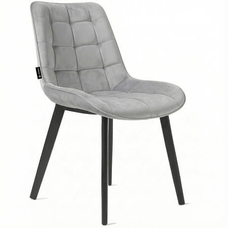 Krzesło welurowe | Jasnoszare
