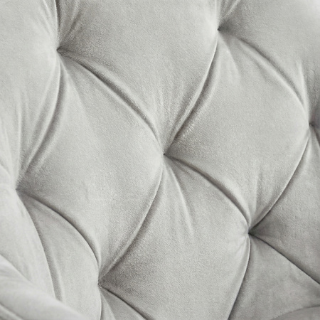 Krzesło welurowe pikowane | Jasnoszare