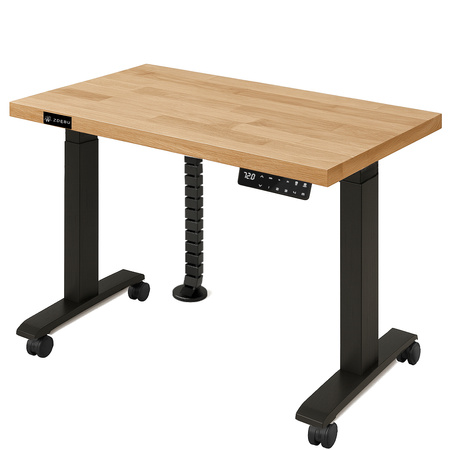 Biurko elektryczne dębowe 160x80x3 | 200 kg | 100% Dąb naturalny