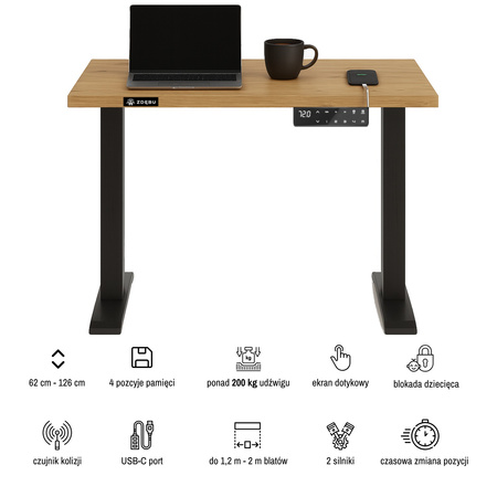 Stelaż biurka elektryczny - 2 silnikowy - 200 kg