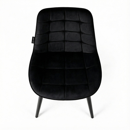 Krzesło welurowe | Czarne