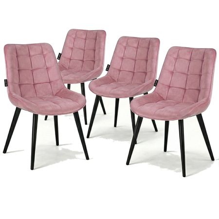 Krzesło welurowe | Pudrowy róż