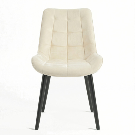 Krzesło welurowe | Jasnobeżowe