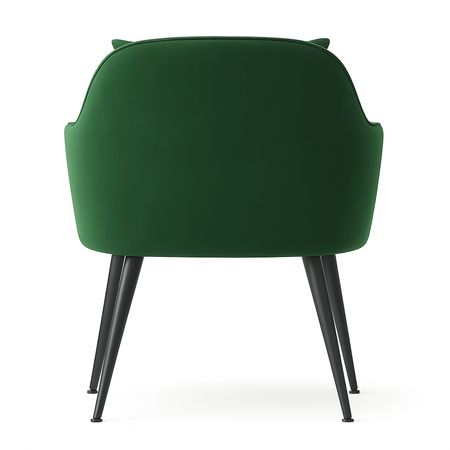 Krzesło welurowe z poduszką | Ciemnozielone
