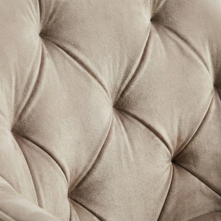 Krzesło welurowe pikowane | Ciemnobeżowe