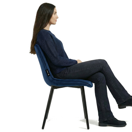 Krzesło welurowe | Granatowe
