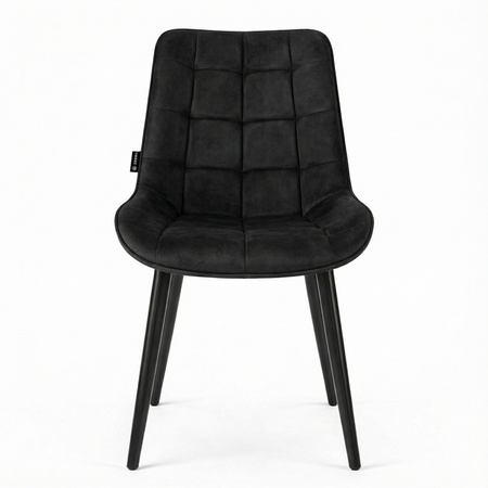 Krzesło welurowe | Czarne