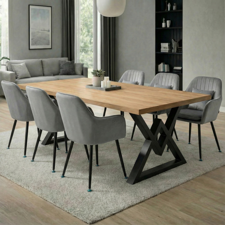 Krzesło welurowe z poduszką | Jasnoszare