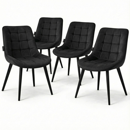 Krzesło welurowe | Czarne