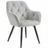 Krzesło welurowe pikowane | Jasnoszare