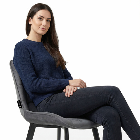 Krzesło welurowe | Szare